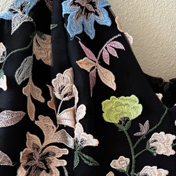 STUNNING! Floral Rustic Boho DRESS THE POPULATION Maren Carnation Cocktail (L) - Picture 6 of 9